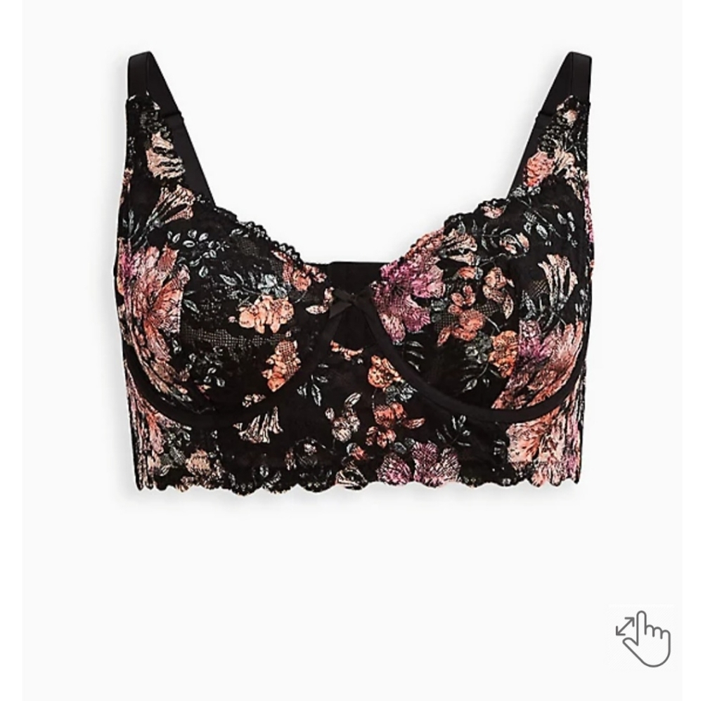 Torrid Unlined Longline Underwire Bralette, Size 3